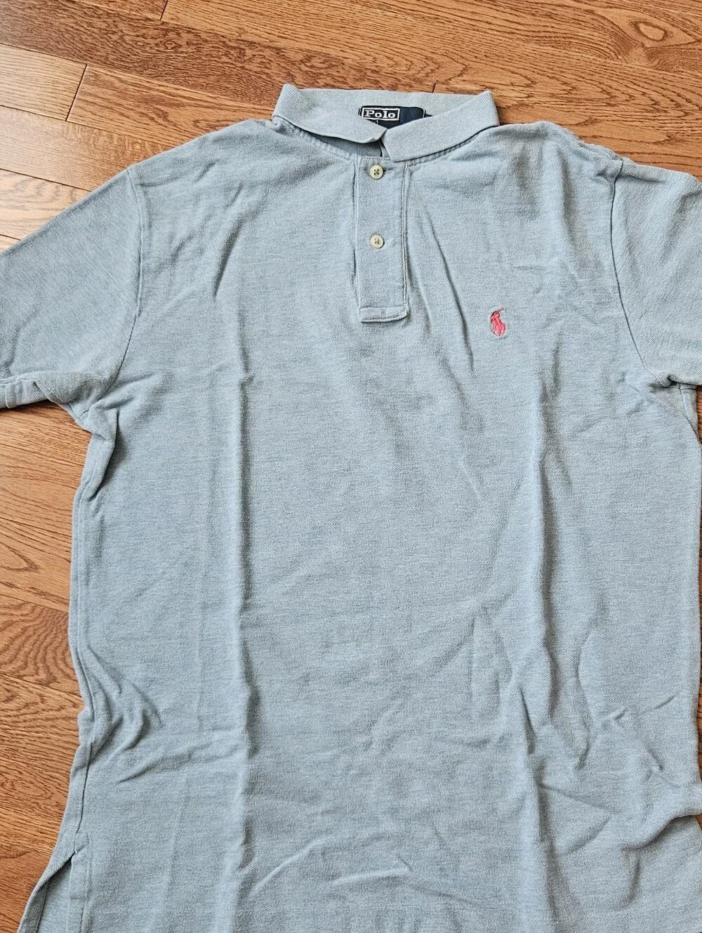 Ralph Lauren Light Blue Short Sleeve Polo with Pink Pony